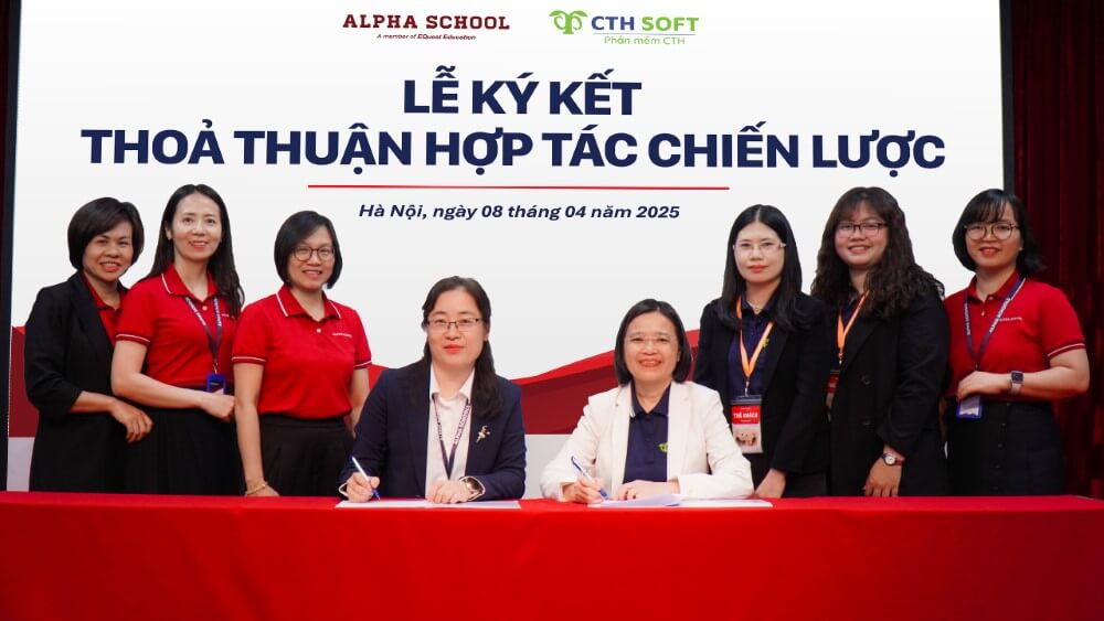 lễ kí kết hợp tác với Alpha School